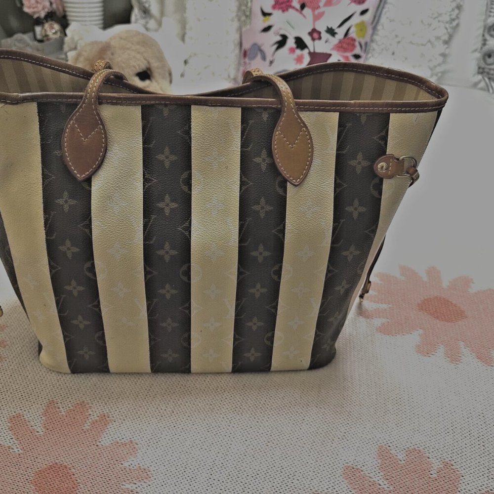 LOUIS VUITTON RARE RAYURES NEVERFUL MM TOTE RARE RARE!! - Picture 6 of 9